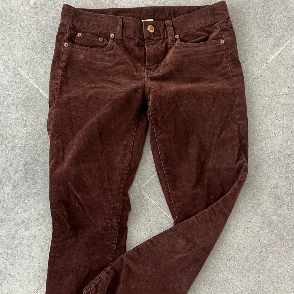 J Crew Brown Toothpick Corduroys Sz 28